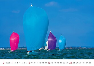 Sailing 2026, nástěnný kalendář, prodloužená záda