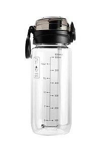 SCHWARZWOLF KARISIMBI Tritanová láhev na pití, objem 650 ml, transparentní/černé víčko