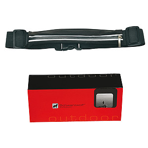 SCHWARZWOLF RAVIK Multifunkční elastický pás s kapsou, černá - reklamní předměty