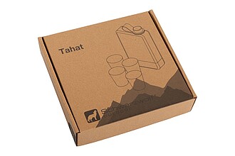 SCHWARZWOLF TAHAT Sada likérky, 4 panáků a nálevky, objem 266 ml