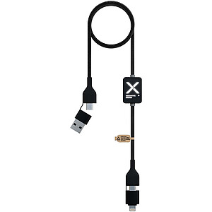 SCX.design C32 60 W nabíjecí kabel s přepínačem a podsvíceným logem, černá - reklamní předměty