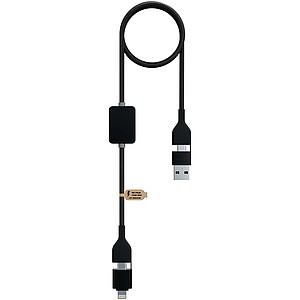 SCX.design C32 60 W nabíjecí kabel s přepínačem a podsvíceným logem, černá
