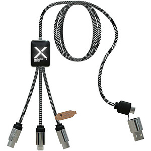 SCX.design C33 60 W nabíjecí kabel typu C s dvojitým podsvíceným logem, tmavě šedý melír - reklamní předměty