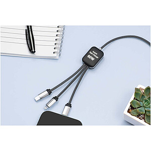 SCX.design C33 60 W nabíjecí kabel typu C s dvojitým podsvíceným logem, tmavě šedý melír