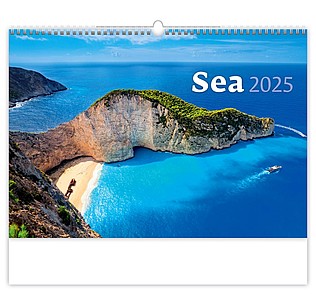 Sea 2025, nástěnný kalendář, prodloužená záda - reklamní kalendáře