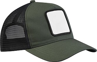 SEFIDA Pětipanelová trucker kšiltovka s nášivkou, zelená/černá - reklamní předměty