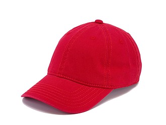 Šestipanelová bavlněná kšiltovka s přezkou, červená
