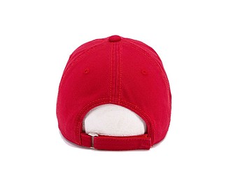 Šestipanelová bavlněná kšiltovka s přezkou, červená