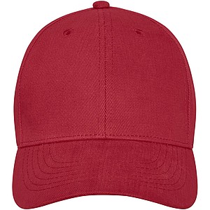 Šestipanelová čepice s tvarovaným kšiltem, červená