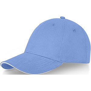 Šestipanelová čepice, tvarovaný sendvičový kšilt, světle modrá