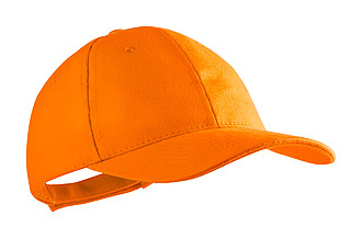 Šestipanelová kšiltovka z broušené bavlny, oranžová