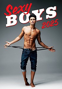 Sexy Boys 2025, nástěnný kalendář, prodloužená záda
