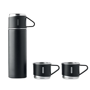 SEYRA Termoska z nerezové oceli se 3 hrnky, 420 ml, černá