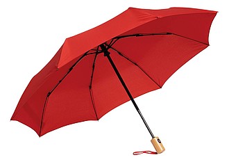 Skládací deštník, automatický, větruodolný, pr. 97cm, červený