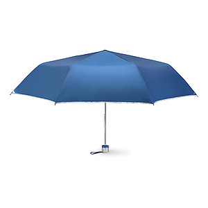 Skládací deštník se stříbrným lemováním, modrý