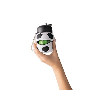 Skládací láhev na pití fotbalový míč 550 ml, černá/bílá