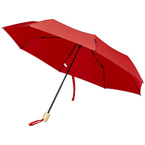 Skládací manuální deštník, pr. 96cm, z RPET, červený