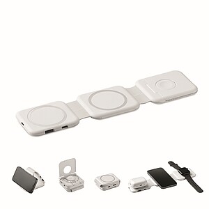 Skládací nabíjecí stanice, bílá - reklamní předměty