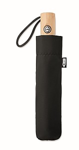 Skládací pongee deštník, průměr 107 cm, černá