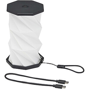 Skládací stolní lampa Celestia z recyklovaného plastu, černá