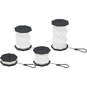 Skládací stolní lampa Celestia z recyklovaného plastu, černá