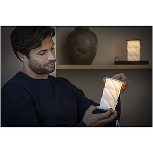 Skládací stolní lampa Celestia z recyklovaného plastu, černá