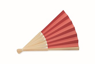 Skládací vějíř, bambus, papír, design vlajky