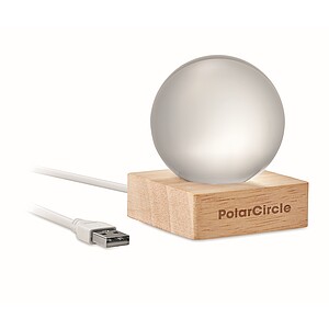 Skleněná koule s LED, hnědá