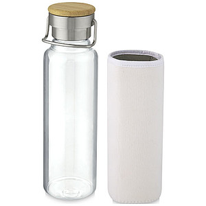 Skleněná láhev, 660 ml, s bílým neoprenovým obalem