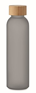 Skleněná láhev na pití, 500ml, matný povrch, šedá