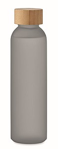 Skleněná láhev na pití, 500ml, matný povrch, šedá