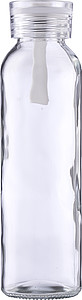 Skleněná láhev na pití, 500ml, s bílým víčkem