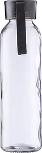Skleněná láhev na pití, 500ml, s černým víčkem