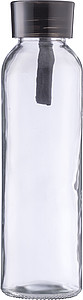 Skleněná láhev na pití, 500ml, s černým víčkem