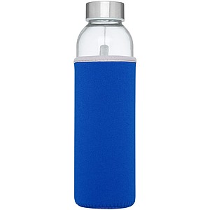 Skleněná láhev na pití, 500ml, s neoprenovým obalem, modrá