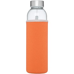 Skleněná láhev na pití, 500ml, s neoprenovým obalem, oranžová
