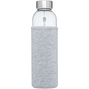Skleněná láhev na pití, 500ml, s neoprenovým obalem, šedá