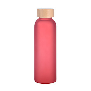 Skleněná láhev na pití, 500ml, transparentní červená