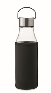 Skleněná láhev na pití s nerezovým víčkem, 500ml