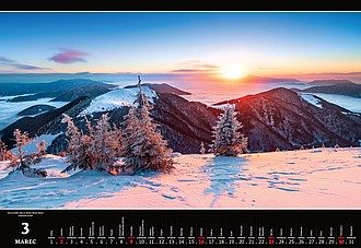 Slovakia Panorama 2025, nástěnný kalendář, prodloužená záda