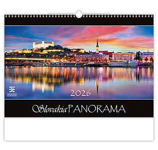 Slovakia Panorama 2026, nástěnný kalendář, prodloužená záda