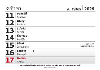 Slunečnice 2027, stolní kalendář