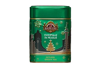 SNOW - BASILUR Around the World Christmas in Prague Green plech 75 g - reklamní předměty