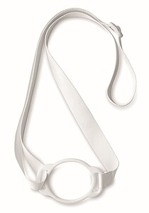 Šňůrka na krk s držákem na 6cm kelímku, bílá - reklamní předměty