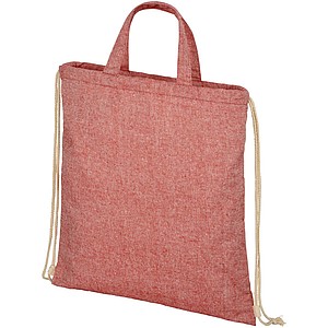 Šňůrkový batoh z recyklované bavlny a polyesteru, červená