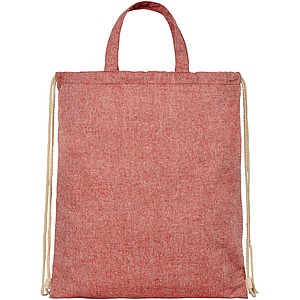 Šňůrkový batoh z recyklované bavlny a polyesteru, červená