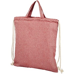 Šňůrkový batoh z recyklované bavlny, světle červená