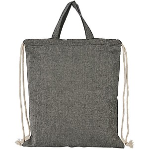 Šňůrkový batoh z recyklované bavlny, tmavě šedá