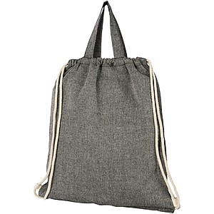 Šňůrkový batoh z recyklované bavlny, tmavě šedá