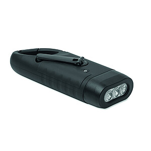 Solární LED svítilna s dynamem, černá